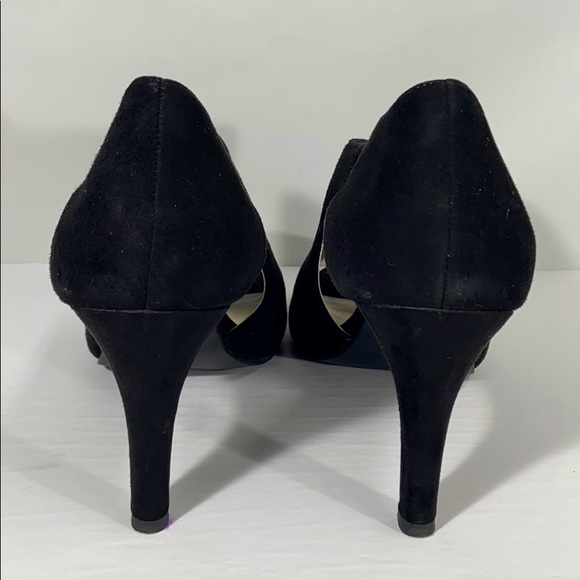 NWOT Suede Peep-Toe Heel w/Gold Accents Sz 9.5 - Picture 12 of 15